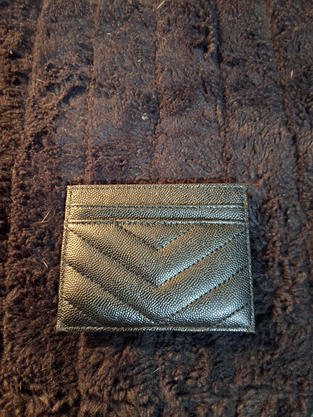 Saint Laurent Black Leather Card Case with Gold YSL Emblem - Picture 2 of 2